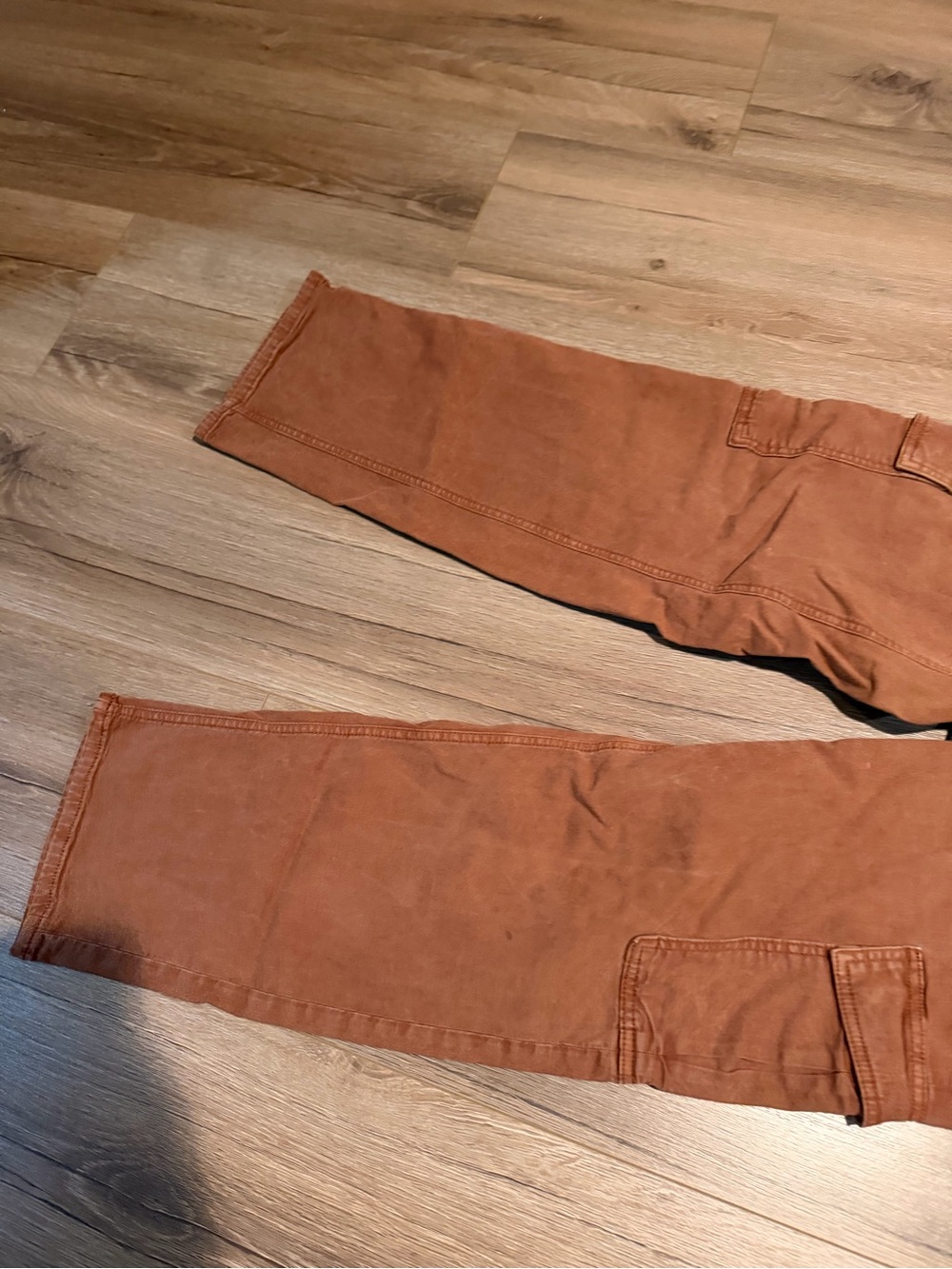 American Eagle Brown Cargo Stretch Straight Leg Pants Women’s 8 Short Mid Rise - Picture 4 of 9